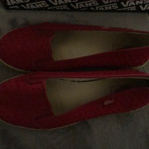 Red vans flats